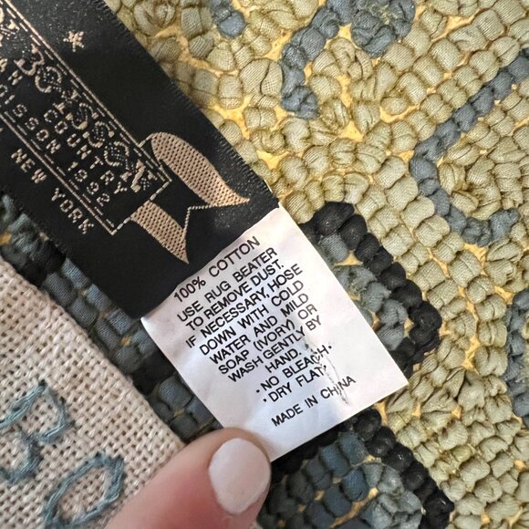 Judi Boisson American Country Hand Hooked Rug Apple Tree Bunny 40 x 30 90's - Picture 6 of 7